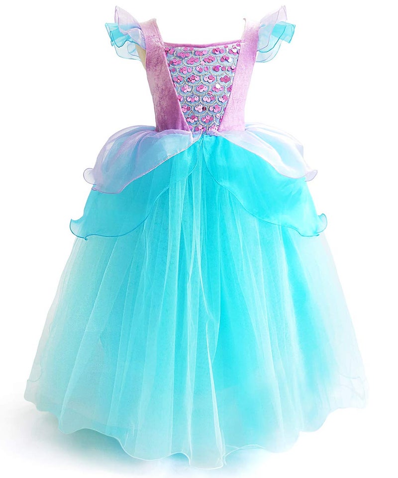 CQDY Ariel Princess Dress Little Mermaid Halloween Costumes Dress Up Party Girls Cosplay Kids Ball Gown - Image 4
